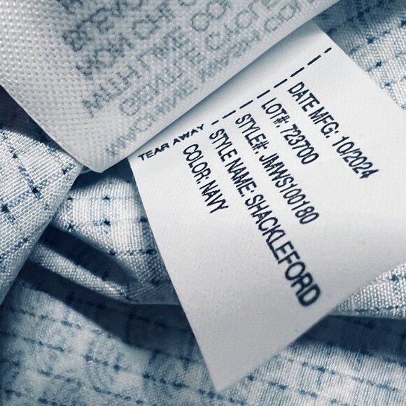 Johnnie O Shackleford Hangin’ Out Short Sleeve Button-Up Medium NWOT Navy Blue - Picture 9 of 14